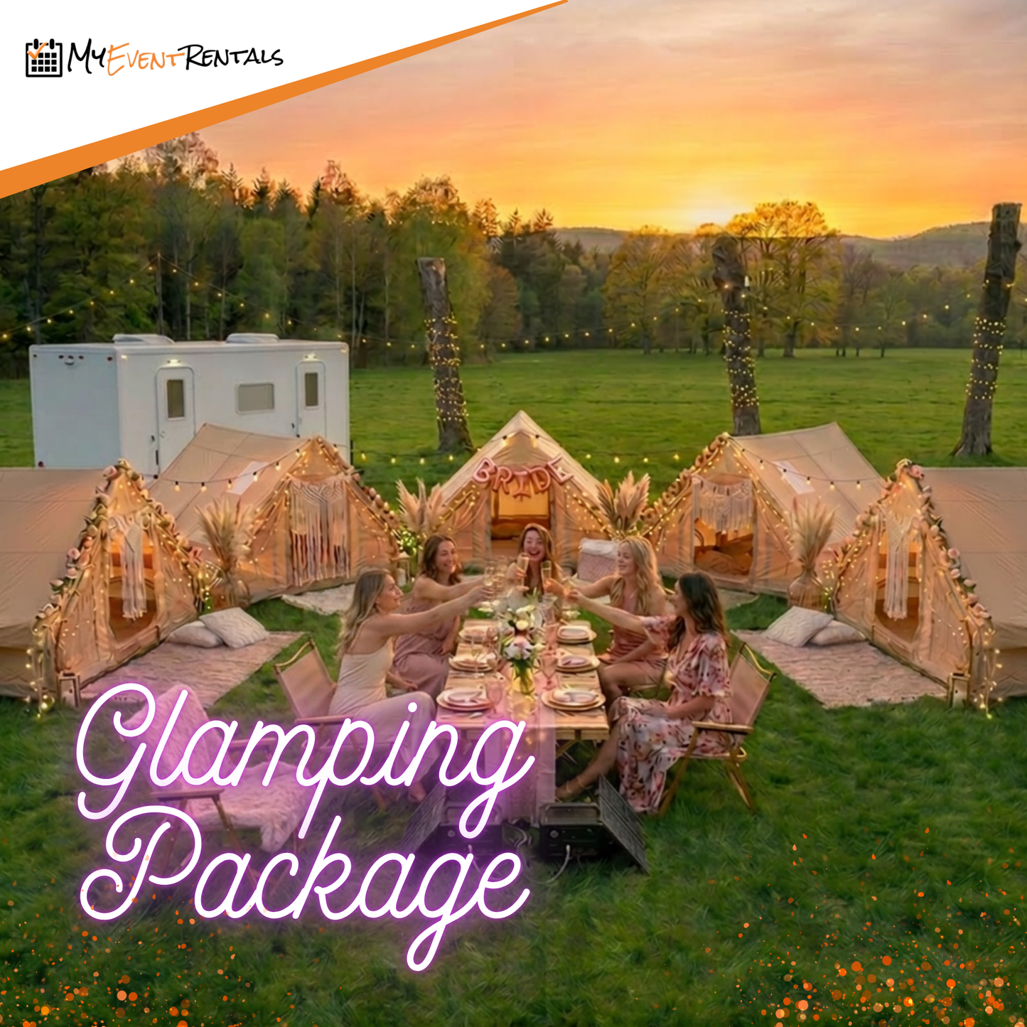 Luxury 5 Tent Glamping Package Rental