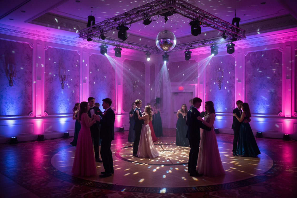 uplighting at an event like prom