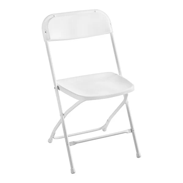 Metal Frame Folding White Chair.
